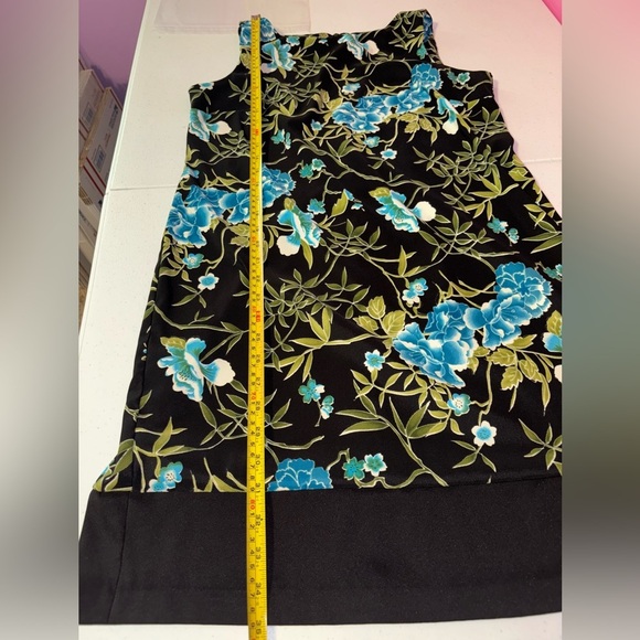 AB Studio Black Dress with Blue Floral Design - Picture 8 of 8
